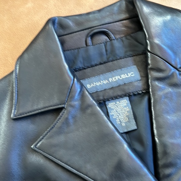 Banana Republic soft leather jacket, black small size. Y2K fashion. - Picture 5 of 10